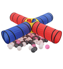 Tunnel de jeu pour enfants avec 250 balles Multicolore