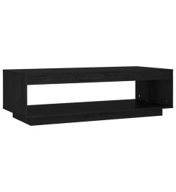 Table basse Noir 110x50x33,5 cm Bois de pin massif