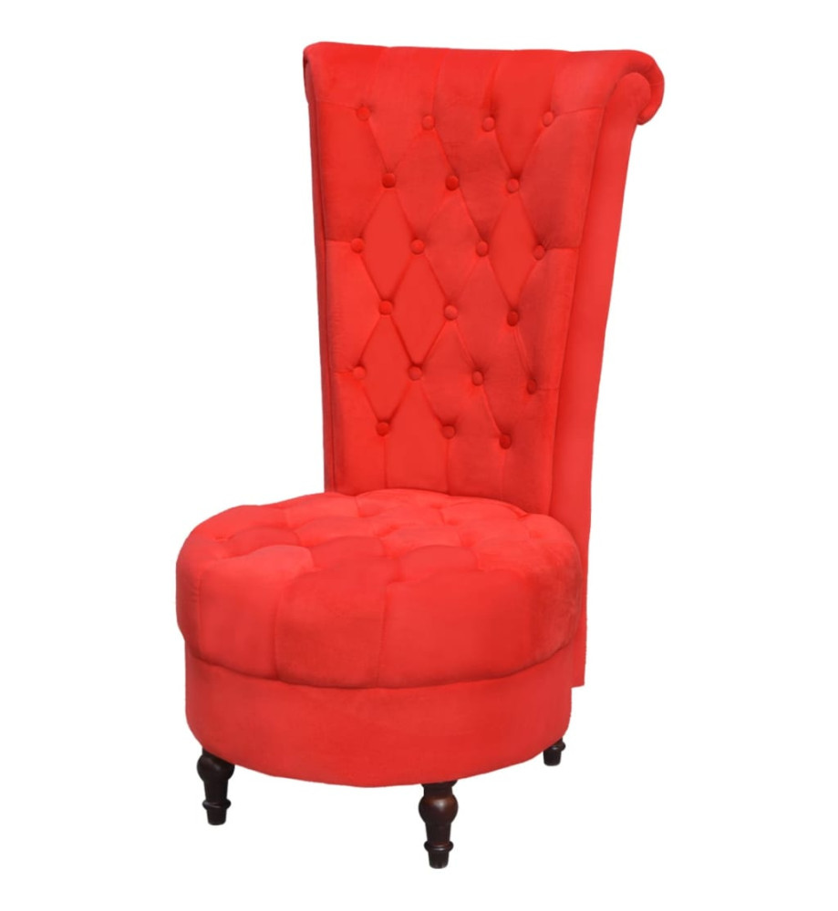 Chaise de canapé avec dossier haut Rouge Tissu