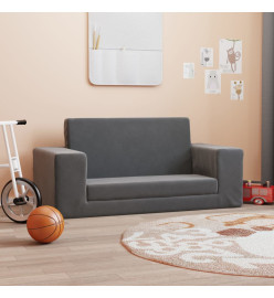Canapé-lit pour enfants à 2 places Anthracite Peluche douce