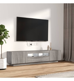 Ensemble de meubles TV avec lumières LED 2 pcs Sonoma gris