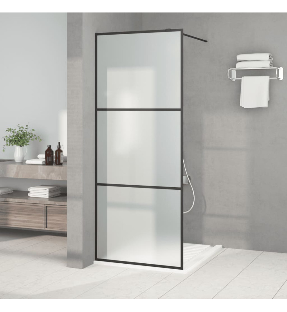 Paroi de douche Noir 80x195 cm Verre ESG dépoli