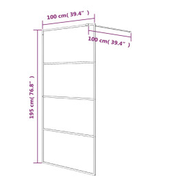 Paroi de douche Noir 100x195 cm Verre ESG demi-dépoli