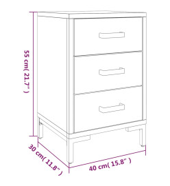 Table de chevet Marron 40x30x55 cm Bois de pin massif