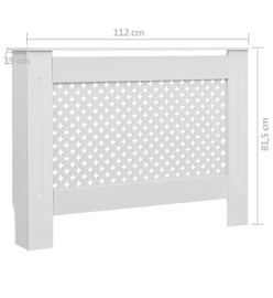 Cache-radiateur Blanc 112x19x81,5 cm MDF