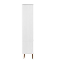 Armoire à vitrine MOLDE Blanc 90x35x175 cm Bois de pin massif