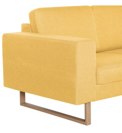 Ensemble de canapé 2 pcs Tissu Jaune