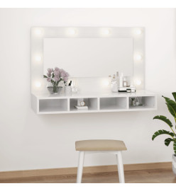 Armoire à miroir avec LED Blanc brillant 90x31,5x62 cm