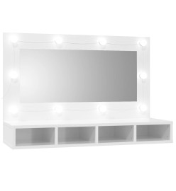 Armoire à miroir avec LED Blanc brillant 90x31,5x62 cm