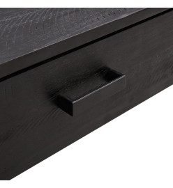 Table basse Noir 90x50x35 cm Bois de pin massif