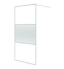 Paroi de douche Blanc 100x195 cm Verre ESG transparent