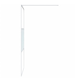 Paroi de douche Blanc 100x195 cm Verre ESG transparent