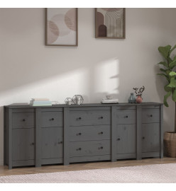 Buffet Gris 230x35x80 cm Bois massif de pin