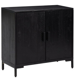 Buffet Noir 75x35x70 cm Bois de pin massif