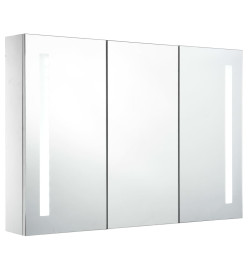 Armoire de salle de bain à miroir LED 89x14x62 cm