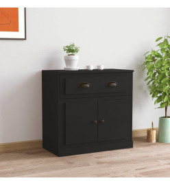 Buffet noir 70x35,5x67,5 cm bois d'ingénierie