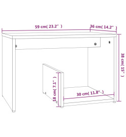 Table d'appoint Chêne fumé 59x36x38 cm Bois d'ingénierie