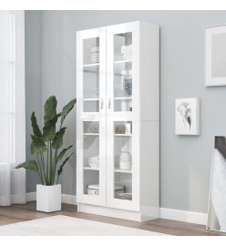 Armoire à vitrine Blanc brillant 82,5x30,5x185,5 cm Aggloméré
