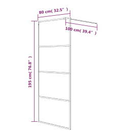 Paroi de douche Noir 80x195 cm Verre ESG demi-dépoli