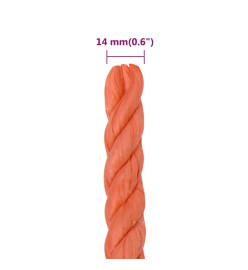 Corde de travail Orange 14 mm 50 m Polypropylène