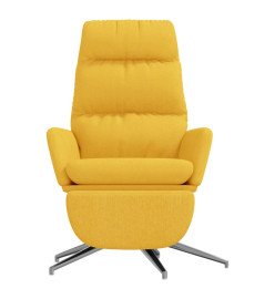 Chaise de relaxation avec repose-pied Jaune moutarde Tissu