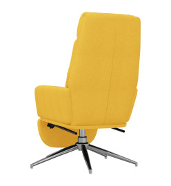 Chaise de relaxation avec repose-pied Jaune moutarde Tissu