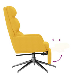 Chaise de relaxation avec repose-pied Jaune moutarde Tissu