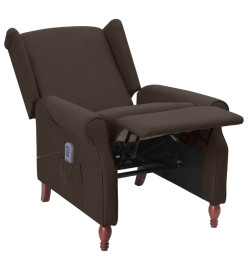 Fauteuil de massage inclinable Marron foncé Tissu