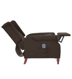 Fauteuil de massage inclinable Marron foncé Tissu