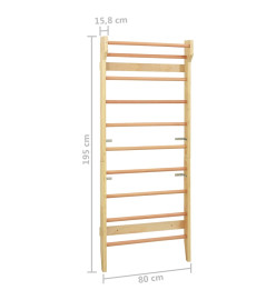 Barre murale 80 x 15,8 x 195 cm Bois