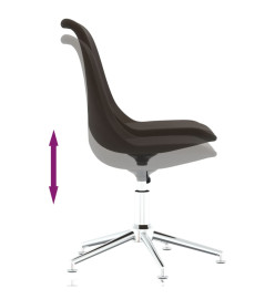 Chaise pivotante de bureau Marron foncé Tissu