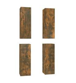 Meubles TV 4 pcs Chêne fumé 30,5x30x90 cm Bois d'ingénierie