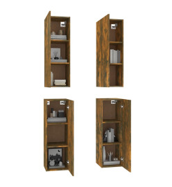 Meubles TV 4 pcs Chêne fumé 30,5x30x90 cm Bois d'ingénierie