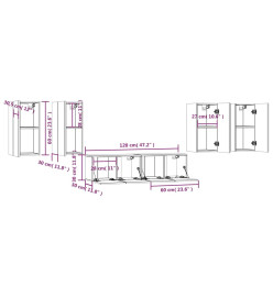 Ensemble de meubles TV 6 pcs Chêne marron Bois d'ingénierie