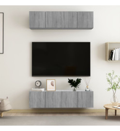 Meubles TV muraux 4pcs Sonoma gris 60x30x30cm Bois d'ingénierie