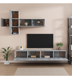 Ensemble de meubles TV 7 pcs Sonoma gris Bois d'ingénierie