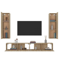 Ensemble de meubles TV 4 pcs Chêne sonoma Bois d'ingénierie