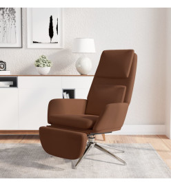 Chaise de relaxation avec repose-pied Marron Tissu microfibre