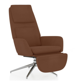 Chaise de relaxation avec repose-pied Marron Tissu microfibre