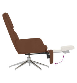 Chaise de relaxation avec repose-pied Marron Tissu microfibre