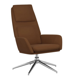 Chaise de relaxation avec tabouret Marron Tissu microfibre