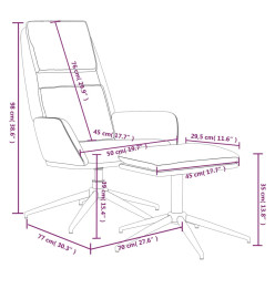 Chaise de relaxation avec tabouret Marron Tissu microfibre