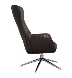 Chaise de relaxation avec tabouret Marron brillant Similicuir