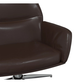 Chaise de relaxation avec tabouret Marron brillant Similicuir