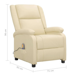 Fauteuil de massage Crème Cuir véritable