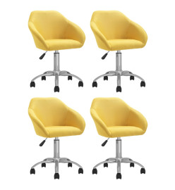 Chaises pivotantes à manger lot de 4 jaune tissu