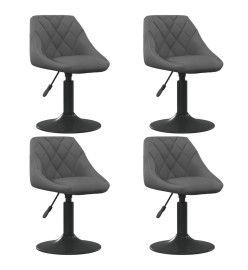 Chaises pivotantes à manger lot de 4 gris foncé velours