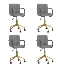 Chaises pivotantes à manger lot de 4 gris clair velours