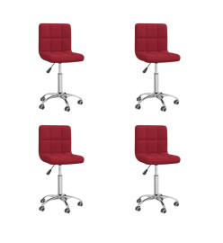 Chaises pivotantes à manger lot de 4 Rouge bordeaux Tissu