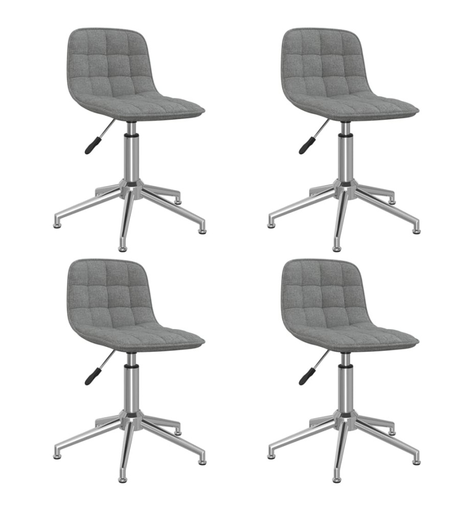 Chaises pivotantes à manger lot de 4 gris clair tissu